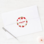 Aardbei Berry First Birthday Ronde Sticker (Envelop)