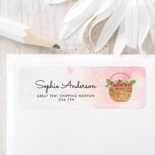 Aardbei Berry First Girl 1e verjaardag Etiket (Insitu)