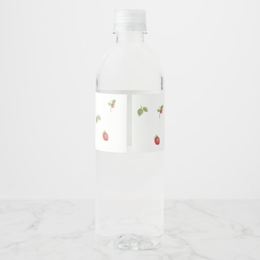 Aardbei Berry First Girl 1e verjaardag Waterfles Etiket (Achterkant)