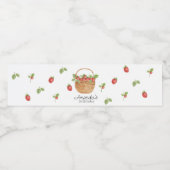 Aardbei Berry First Girl 1e verjaardag Waterfles Etiket (Enkel label)
