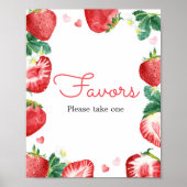 Aardbei Berry Sweet Baby shower Favors Poster (Voorkant)