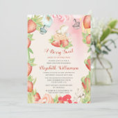 Aardbei Berry Sweet Baby shower Kaart (Staand voorkant)