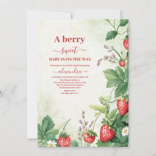 Aardbei Berry Sweet Baby shower Kaart