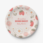 Aardbei Berry Sweet Baby shower Papieren Bordje (Voorkant)