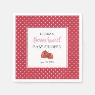 Aardbei Berry Sweet Baby shower Servet