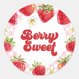 Aardbei Berry Sweet Birthday Ronde Sticker