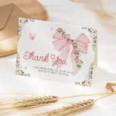 Aardbei Berry Sweet Bow Baby shower Dank u Bedankkaart