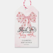 Aardbei Berry Sweet Bow Baby shower Dank u Cadeaulabel (Voorkant)