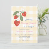 Aardbei Berry Sweet Country Lente Verjaardag Kaart (Staand voorkant)