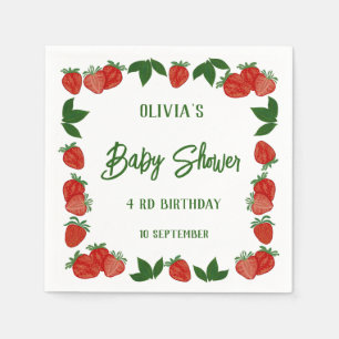 Aardbei Berry Sweet Fruit Fresh Baby shower Servet