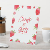 Aardbei Berry Sweet Kaarten & geschenken Reclamebord Met Voetstuk (Insitu)