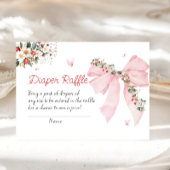 Aardbei Berry Sweet Pink Bow Luier Raffle Informatiekaartje