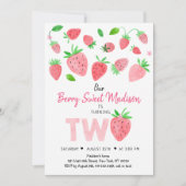 Aardbei Berry Sweet Second Birthday Kaart (Voorkant)