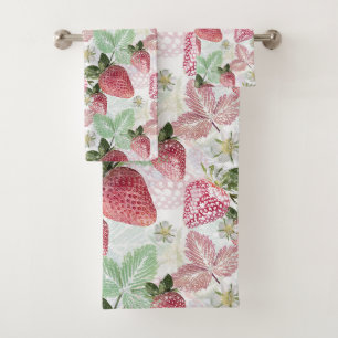 Aardbei, bessen, rood, vers, rijp, zoet, voedsel, bad handdoek