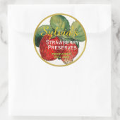 Aardbei bewaart inbliklabel ronde sticker (Tas)