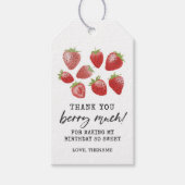 Aardbei Birthday Dank u Label. Cadeaulabel (Voorkant)