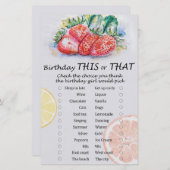 Aardbei Birthday dit of dat spel (Voorkant / Achterkant)