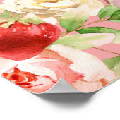 Aardbei Birthday Party of Baby shower Welcome Poster (Hoek)