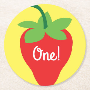 Aardbei Birthday Party Ronde Kartonnen Onderzetter