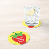 Aardbei Birthday Party Ronde Kartonnen Onderzetter (Insitu)