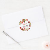 Aardbei Birthday Ronde Sticker (Envelop)