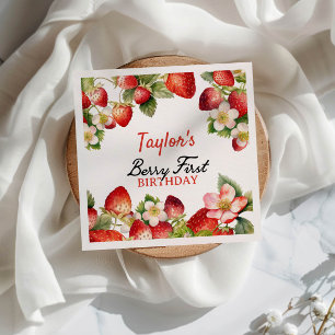 Aardbei Birthday Servet