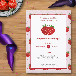 Aardbei Birthday Uitnodiging