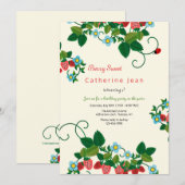 Aardbei Birthday-uitnodigingen Kaart (Voorkant / Achterkant)