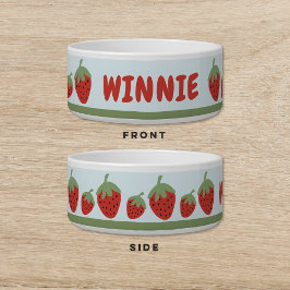 Aardbei Blauw Hond Kat Pet Voerbakje