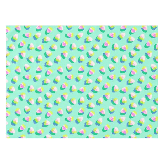 Aardbei Blauwgroen Tafelkleed (Voorkant (Horizontaal))