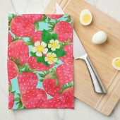 Aardbei Blauwgroen Theedoek (Quarter Fold)