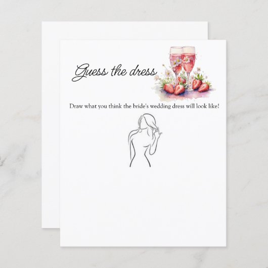 Aardbei Bloemen Guess Jurk Vrijgezellenfeest spel (Voorkant / Achterkant)