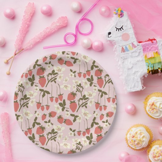 Aardbei Bloemen Papier Bord (Feest)