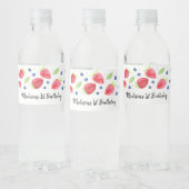 Aardbei Blueberry Berry Sweet Birthday Waterfles Etiket (Flessen)