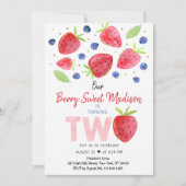 Aardbei Blueberry Berry Sweet Second Birthday Kaart (Voorkant)