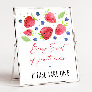 Aardbei Blueberry Birthday Favor Sign Poster