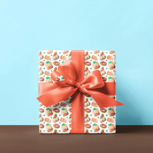 Aardbei Blueberry Cakes en Donuts Cadeaupapier