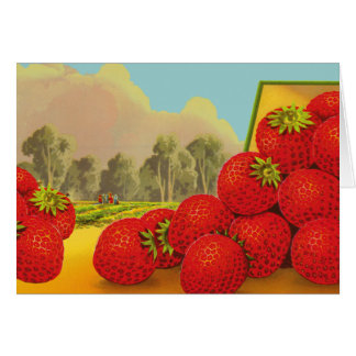 Aardbei Boerderij Fruit Crate Art Blank Kaart