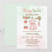 Aardbei Boho Kleding Meisje Baby shower Kaart (Voorkant / Achterkant)