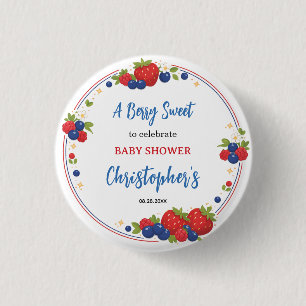 Aardbei Bosbes Bes Superleuke Baby Shower Ronde Button 3,2 Cm