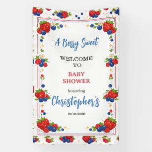 Aardbei Bosbes Besjes Zoete Baby Shower Spandoek