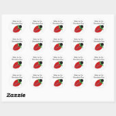 Aardbei Bug Ronde Sticker (Vel)