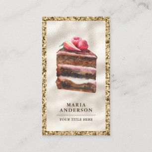 Aardbei Chocolade Cake Snee Taart Banketbakkerij Visitekaartje