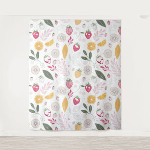 Aardbei Citrus Botanische Wand Tapijt Wandkleed