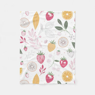 Aardbei Citrus Knus Baby Fleece Deken