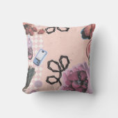 Aardbei Collage esthetisch-Schattigee pastel Vinta Kussen (Voorkant)