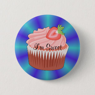 Aardbei cupcake Button