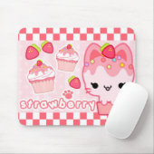 Aardbei Cupcake Kat Mousepad Muismat (Met muis)