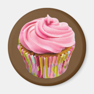 Aardbei Cupcake met roze vorst Magneet