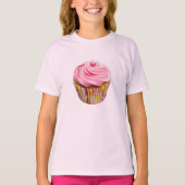 Aardbei Cupcake met roze vorst T-shirt (Voorkant)
